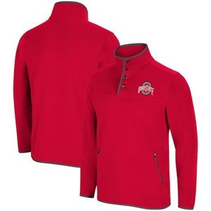 Men's Size L Ohio State Buckeyes Colosseum Brand Snap Pullover Jacket, NWT